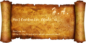 Helfenbein Abád névjegykártya